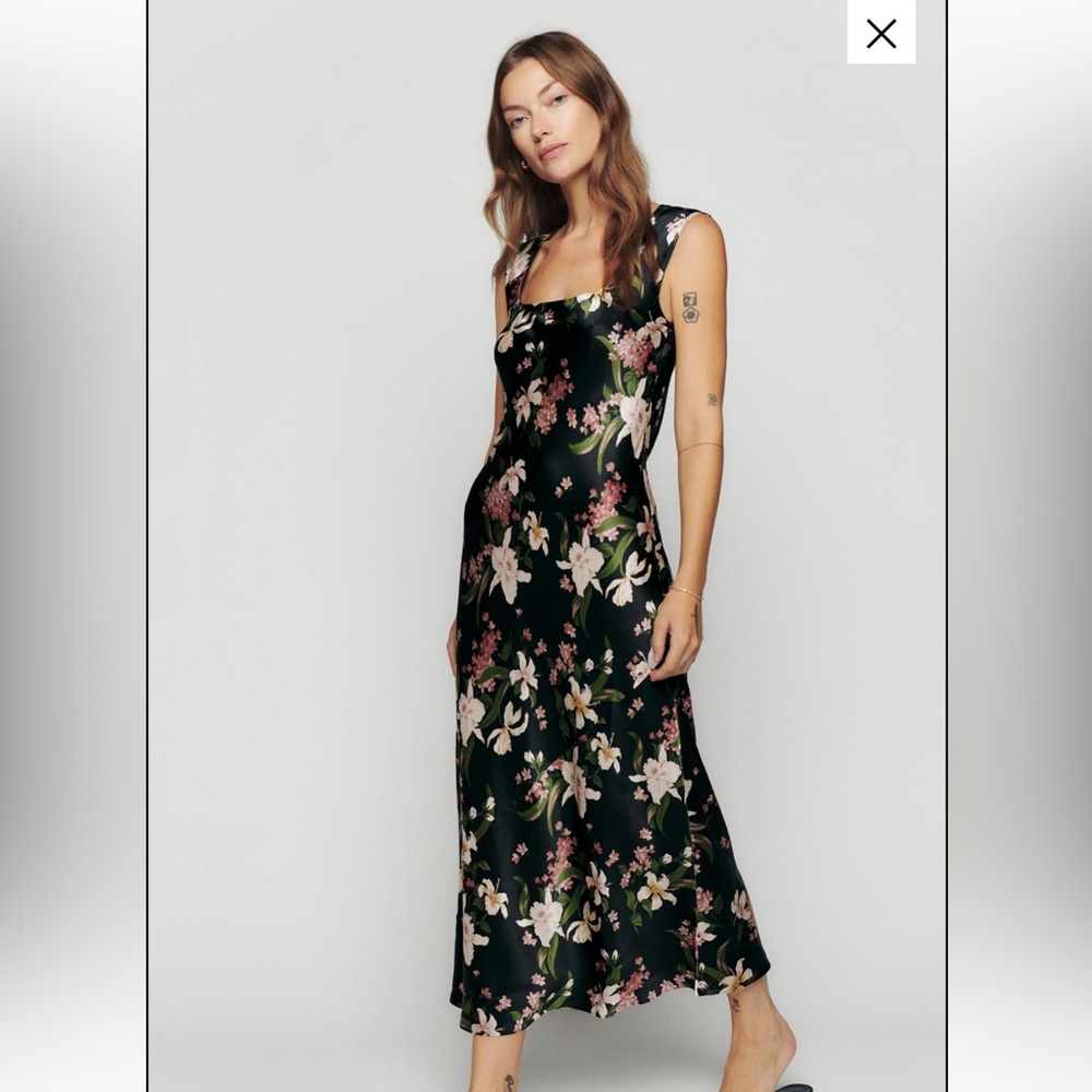 Reformation Hendrix Silk Dress in Magnifica (Sm)